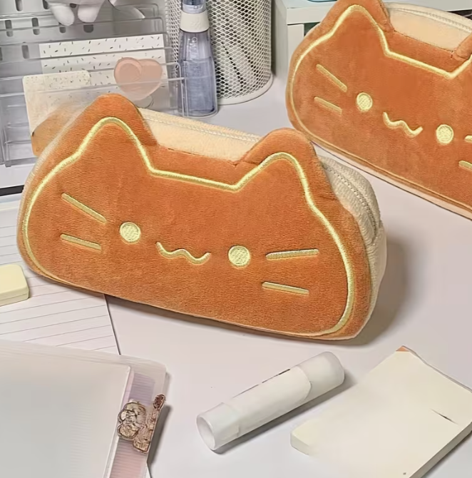 Estuche Cartuchera de Peluche Forma de Gato