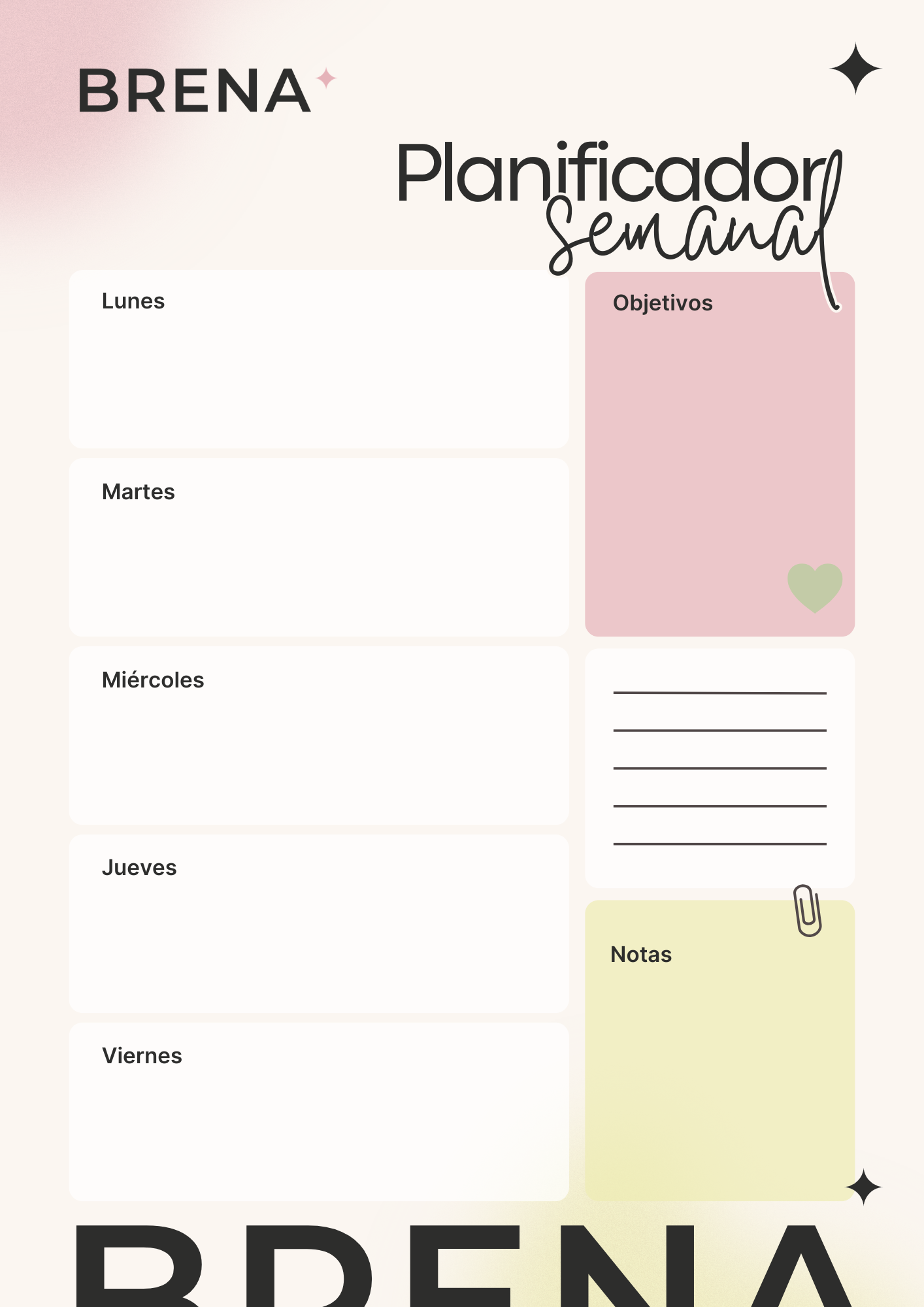 Planificador Semanal - Gratis - Digital