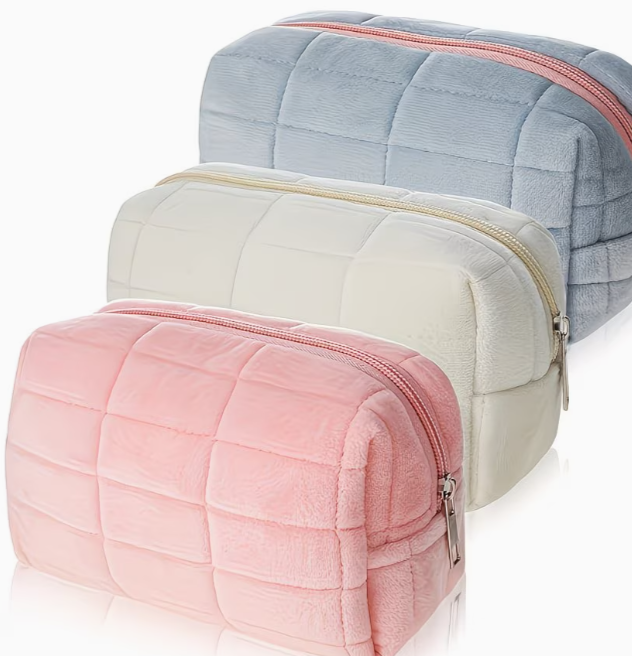 Neceser de Maquillaje de Peluche a Cuadros