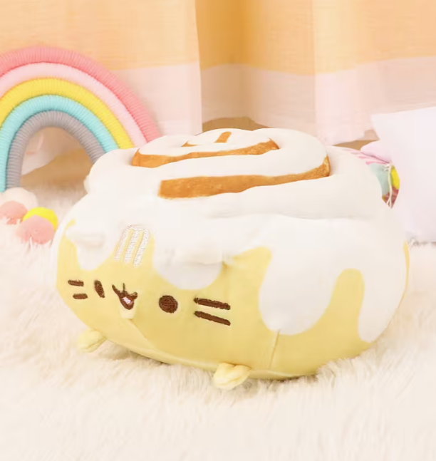 Peluche Gato Almohada Decorativa - Muñeco Suave Kawaii Amarillo