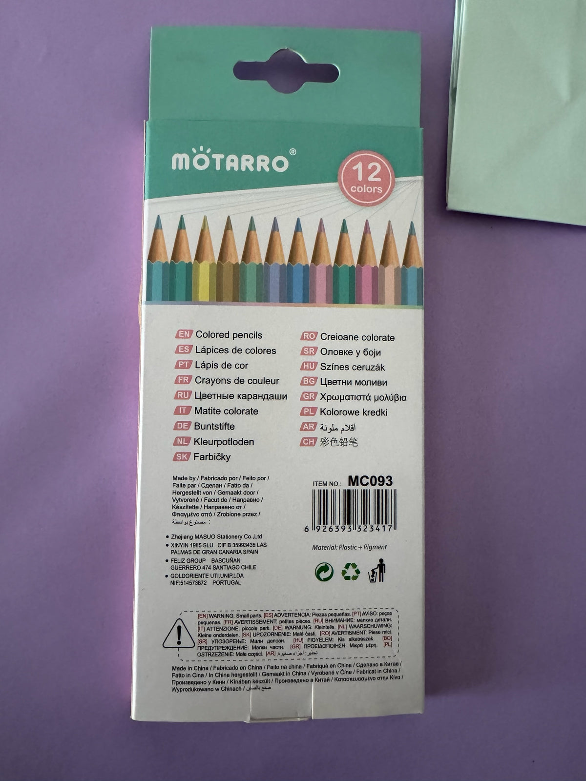 Set de 12 lápices de colores pastel Brena MÖTARRO con diseño hexagonal en estuche protector para dibujo artístico