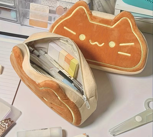 Cartuchera Estuche Peluche Gatito Caramelo