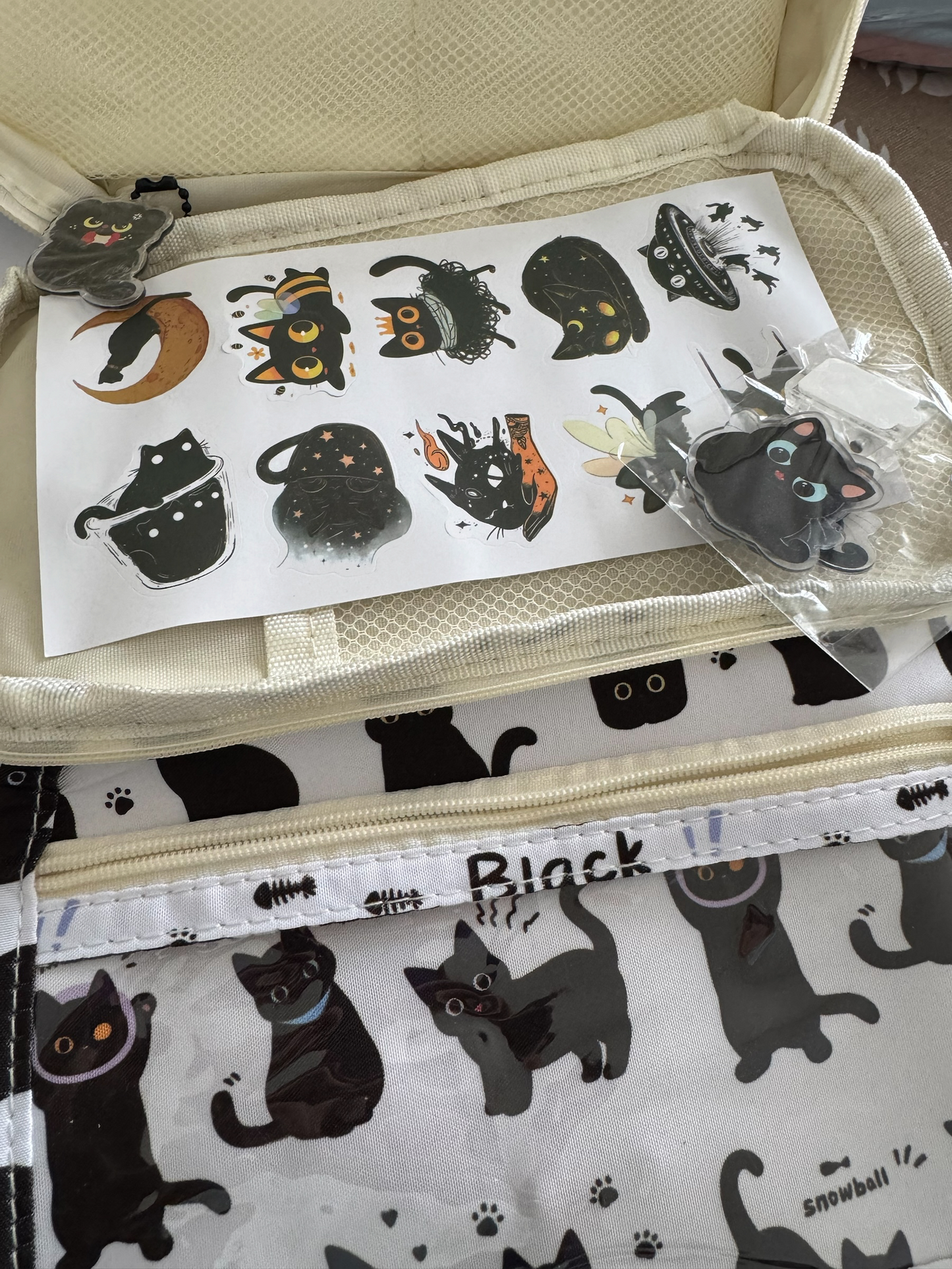 Set Estuche Cartuchera de Gatos Kawaii 13 Piezas