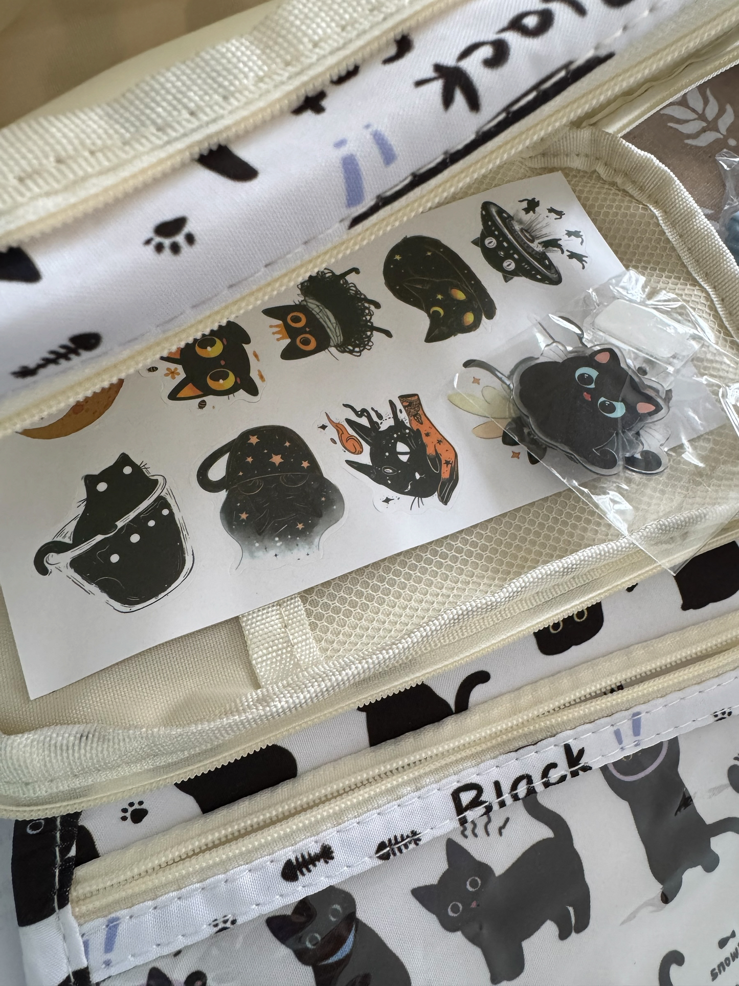 Set Estuche Cartuchera de Gatos Kawaii 13 Piezas